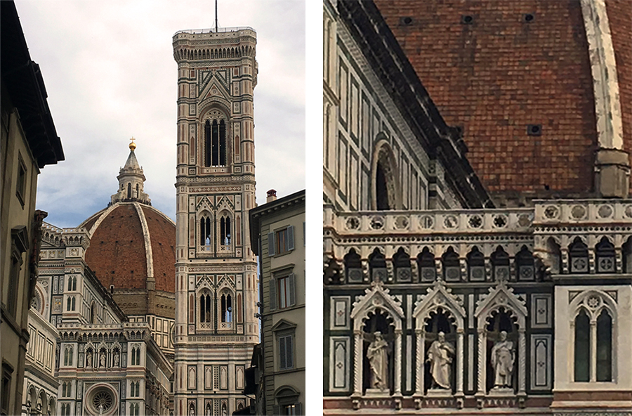 Die wunderschöne Kathedrale 'Santa Maria del Fiore' mit ihren reichen Details.