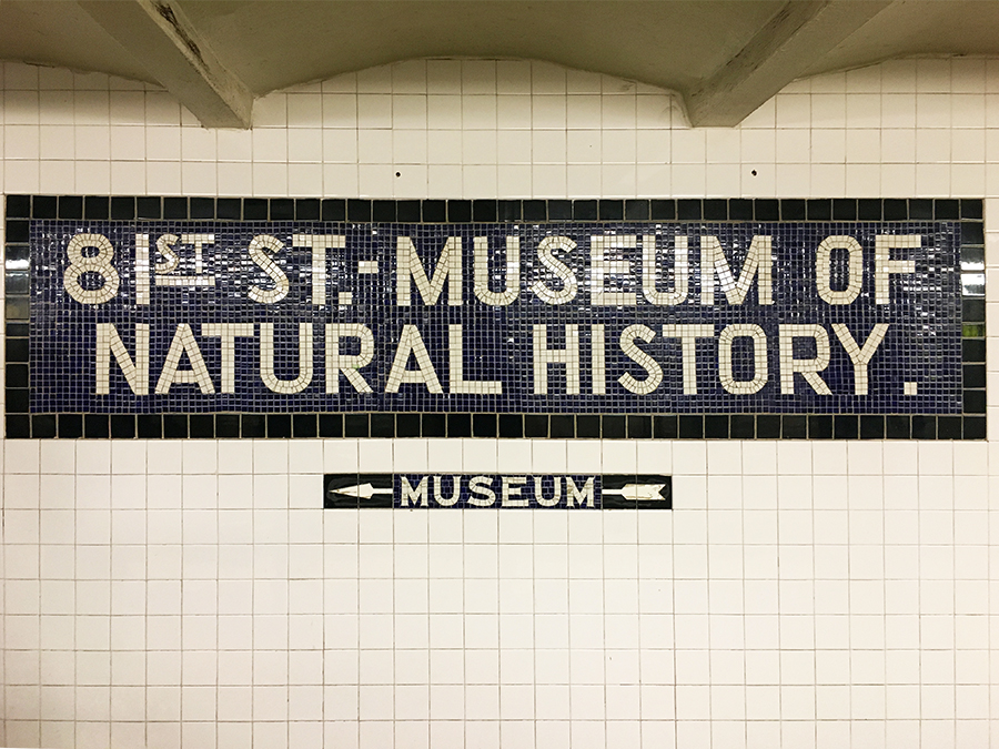 Die Haltestelle der 81st Station am 'Museum Of Natural History'. 