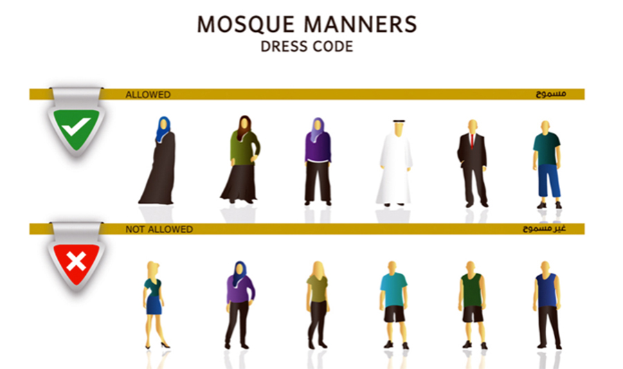 Was ist erlaubt, in der Moschee zu tragen und was nicht? Hier mit Beispielen.