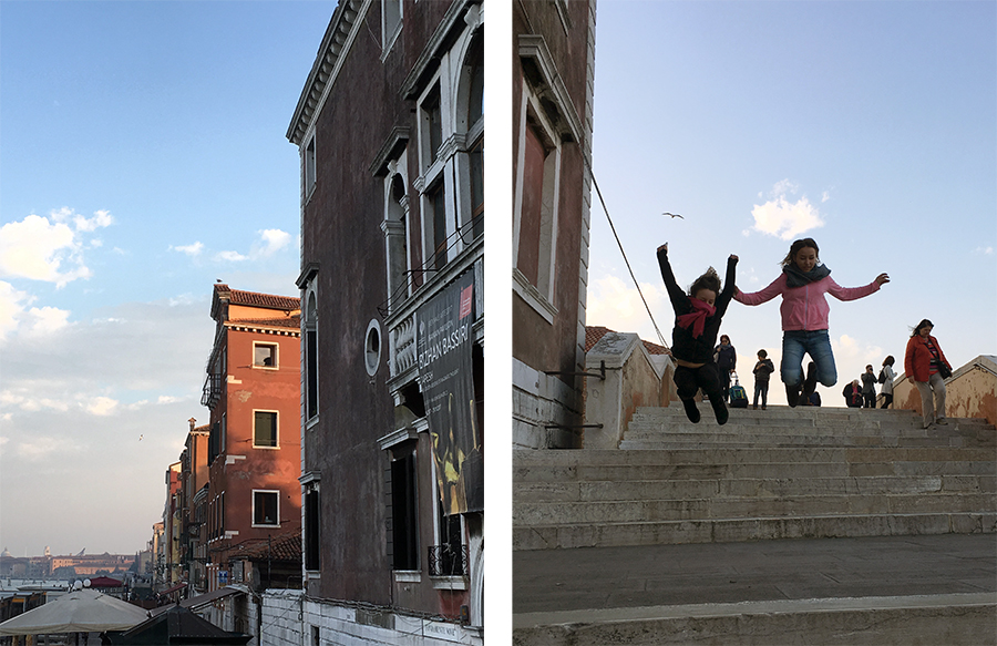 Eine Runde Treppenspringen auf den Stufen von Cannaregio in Venedig, nach so viel Stillsitzen auf dem Vaporetto.