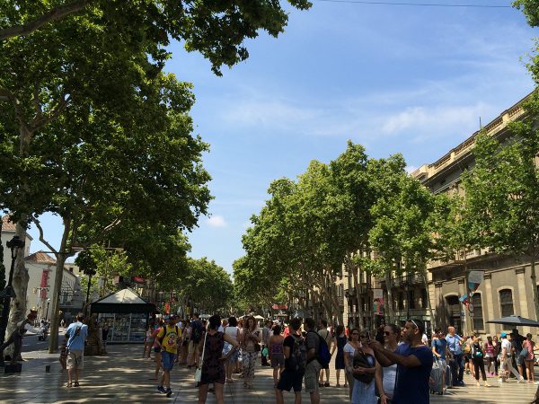 Die berühmte "Ramblas" von Barcelona.