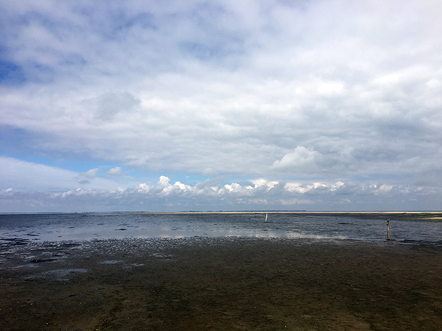 Niedrigwasser im Wattenmeer.