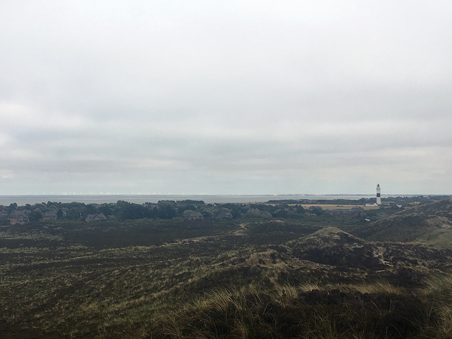 Blick von der Uwe Düne auf die Landschaft, hinten rechts im Bild der "Lange Christian".