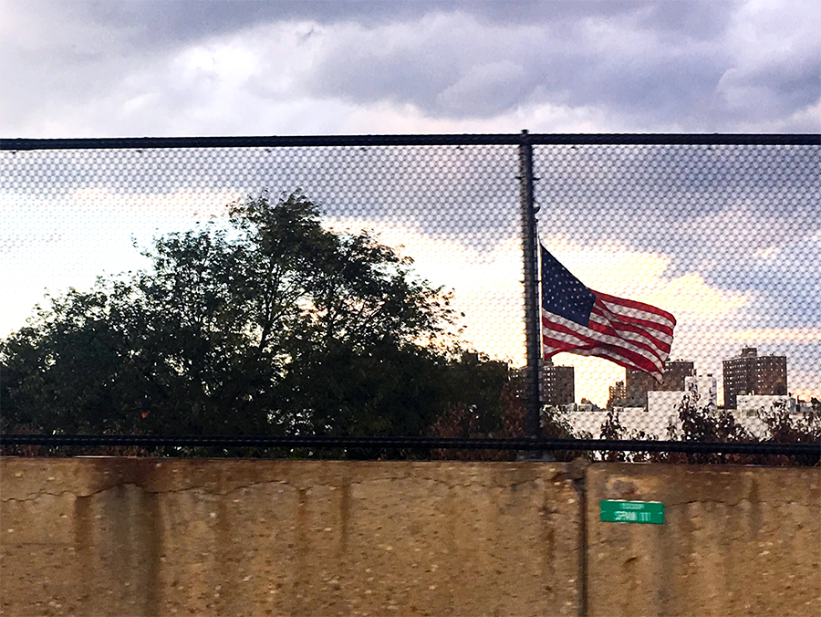 Der 'Union Jack', die amerikanische Flagge, passend zur Geschichte hier schwer zugänglich.