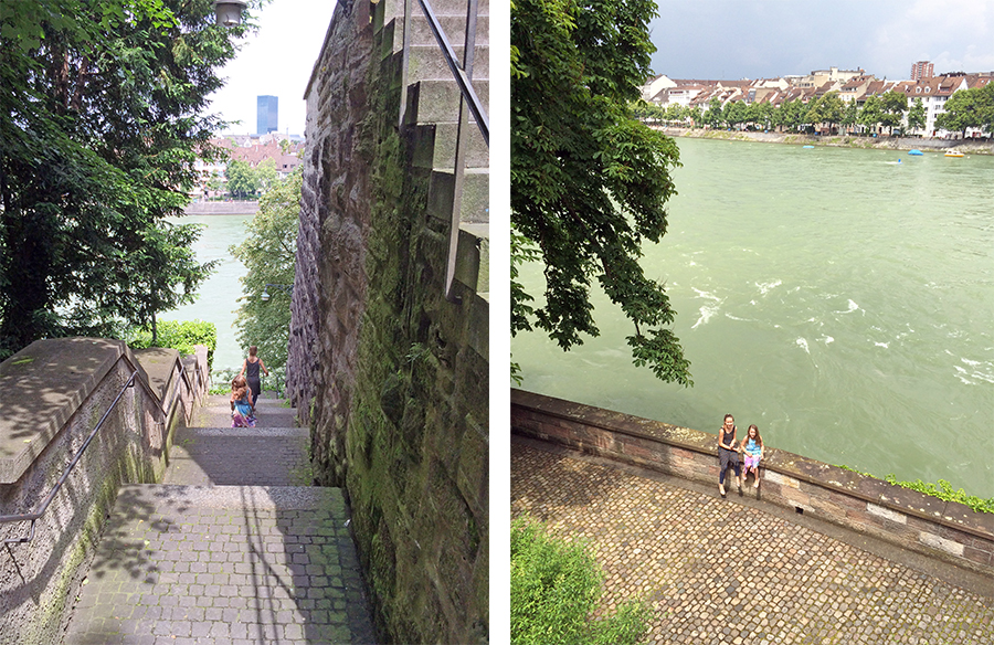 Das Basler Münster liegt wirklich sehr hoch über dem Rhein - wenn man diese ganzen Treppen hinunterläuft und die Stufen einfach kein Ende nehmen wollen, dann wird das einem noch einmal richtig bewusst!