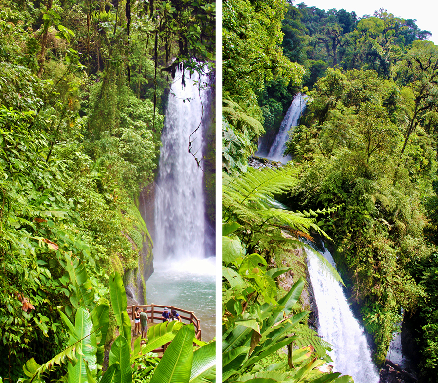 Und was für Ausflüge man in Costa Rica machen kann! Hier bei gigantischen Wasserfällen mitten im Urwald.