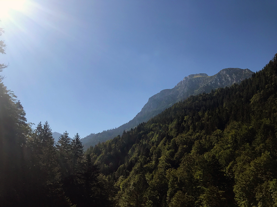 Auch der Blick von der Marienbrücke in die andere Richtung, weg vom Schloss Neuschwanstein, ist beeindruckend.