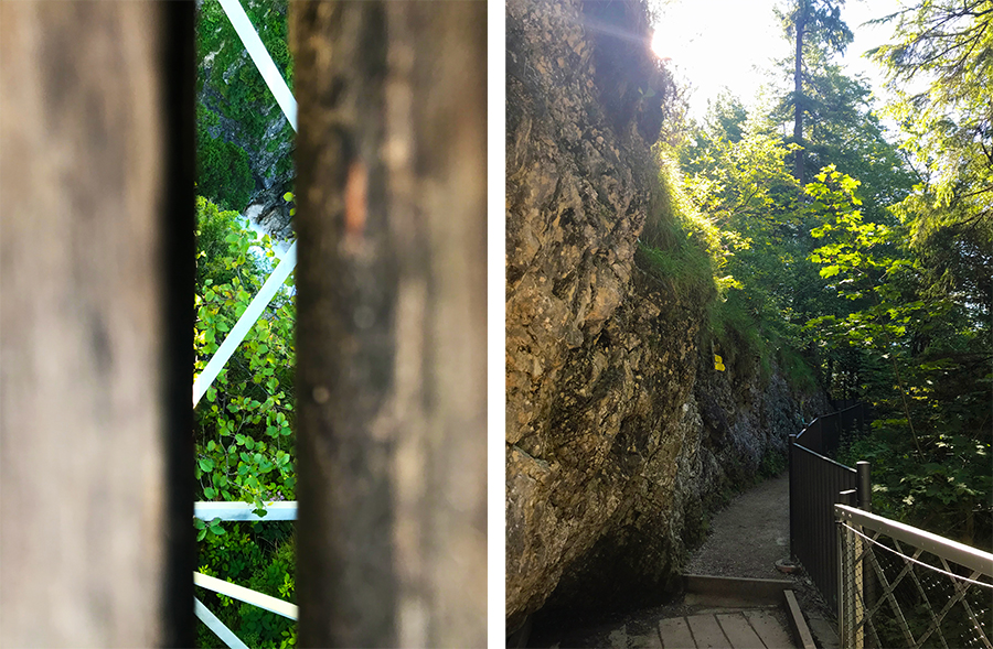 Tief unter der Marienbrücke braust das Wasser durch die Pöllatschlucht, und am hinteren Ausgang kann man auch noch weiter wandern.