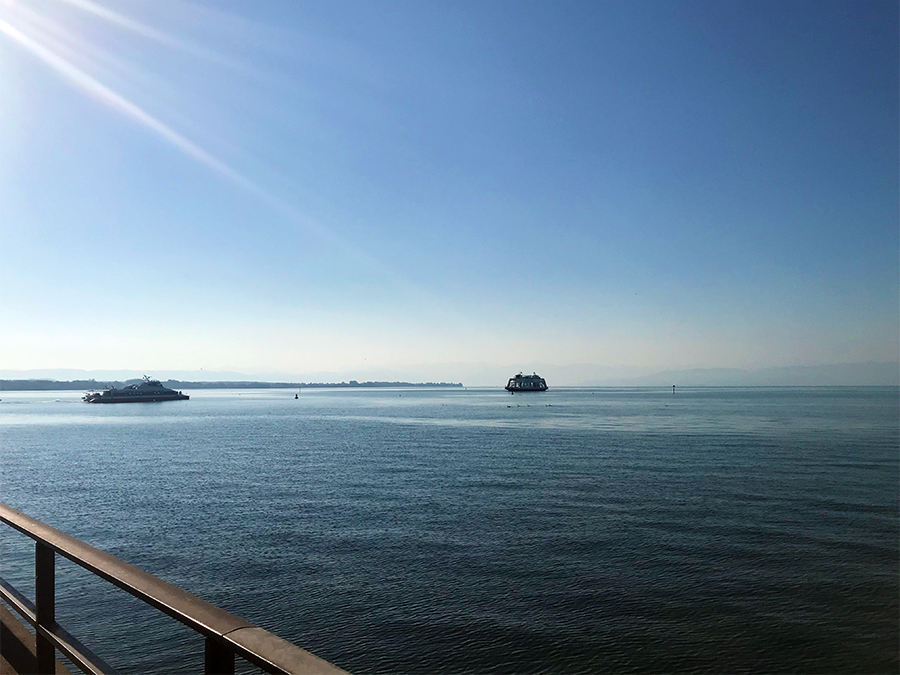 Mit der Fähre, mit dem Katamaran oder mit Ausflugsschiffen... auf dem Bodensee wird viel geboten.